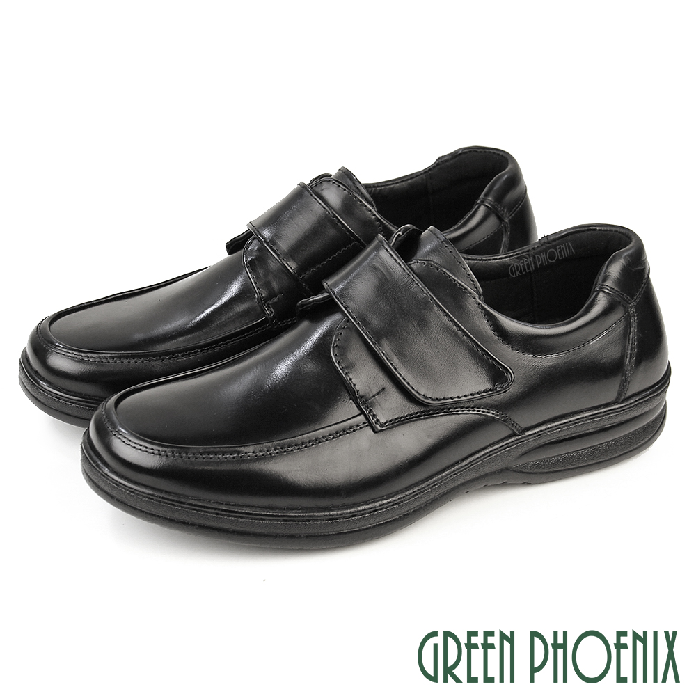 GREEN PHOENIX 波兒德 男 紳士鞋 商務鞋 學生鞋 皮鞋 全真皮 牛皮 沾黏式T59-19637
