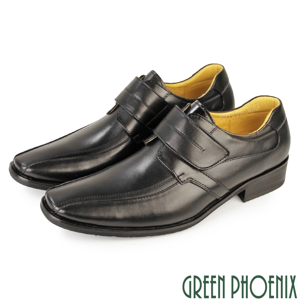 GREEN PHOENIX 波兒德 男 紳士鞋 商務鞋 新郎鞋 學生皮鞋 真皮 沾黏式 台灣製T63-15602