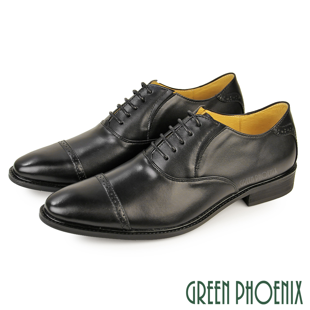 GREEN PHOENIX 波兒德 男 紳士鞋 商務鞋 新郎鞋 牛津鞋 學生皮鞋 真皮 綁帶 雕花 台灣製T63-15605