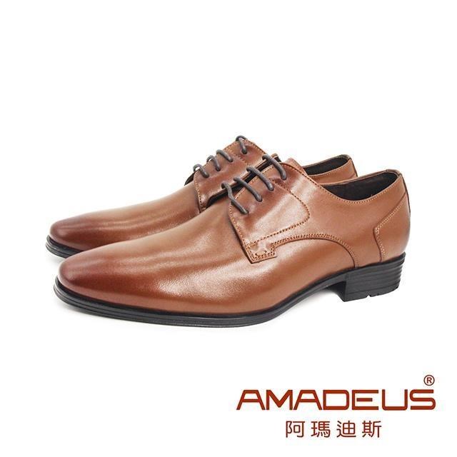 (男)牛皮經典素面紳士德比皮鞋 男鞋-棕色
