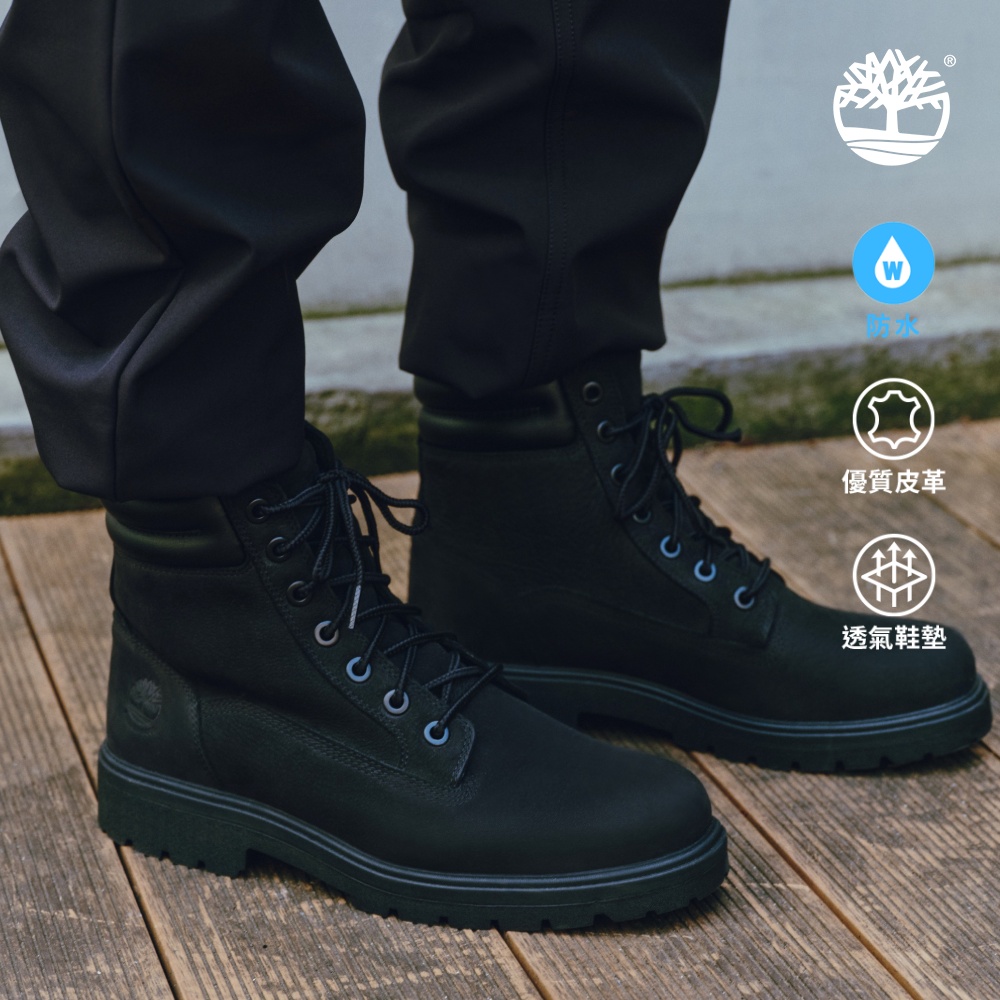 Timberland 男款黑色休閒防水6吋靴|A43CGW05
