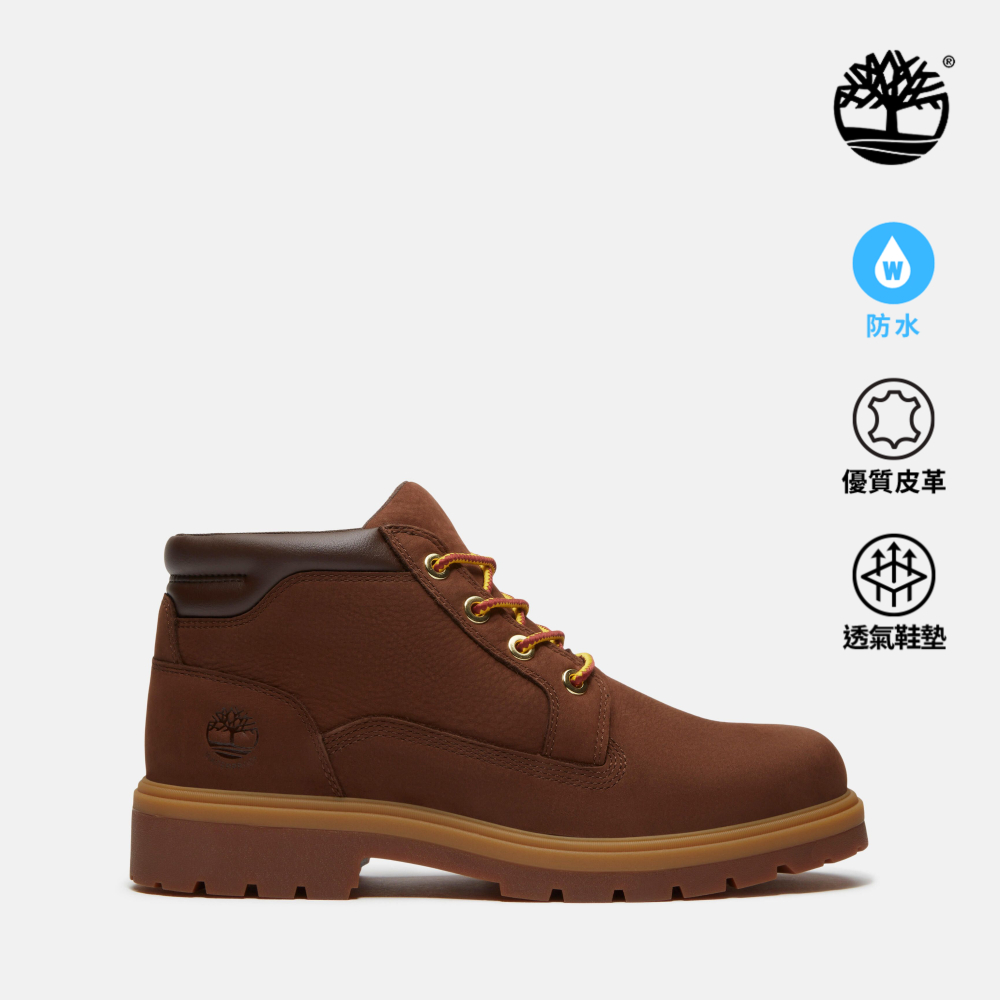 Timberland 男款深棕色休閒防水中筒靴|A2JVEW07