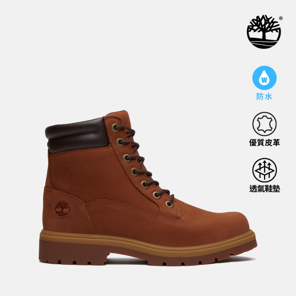 Timberland 男款鐵鏽色休閒防水6吋靴｜A43CGEM7