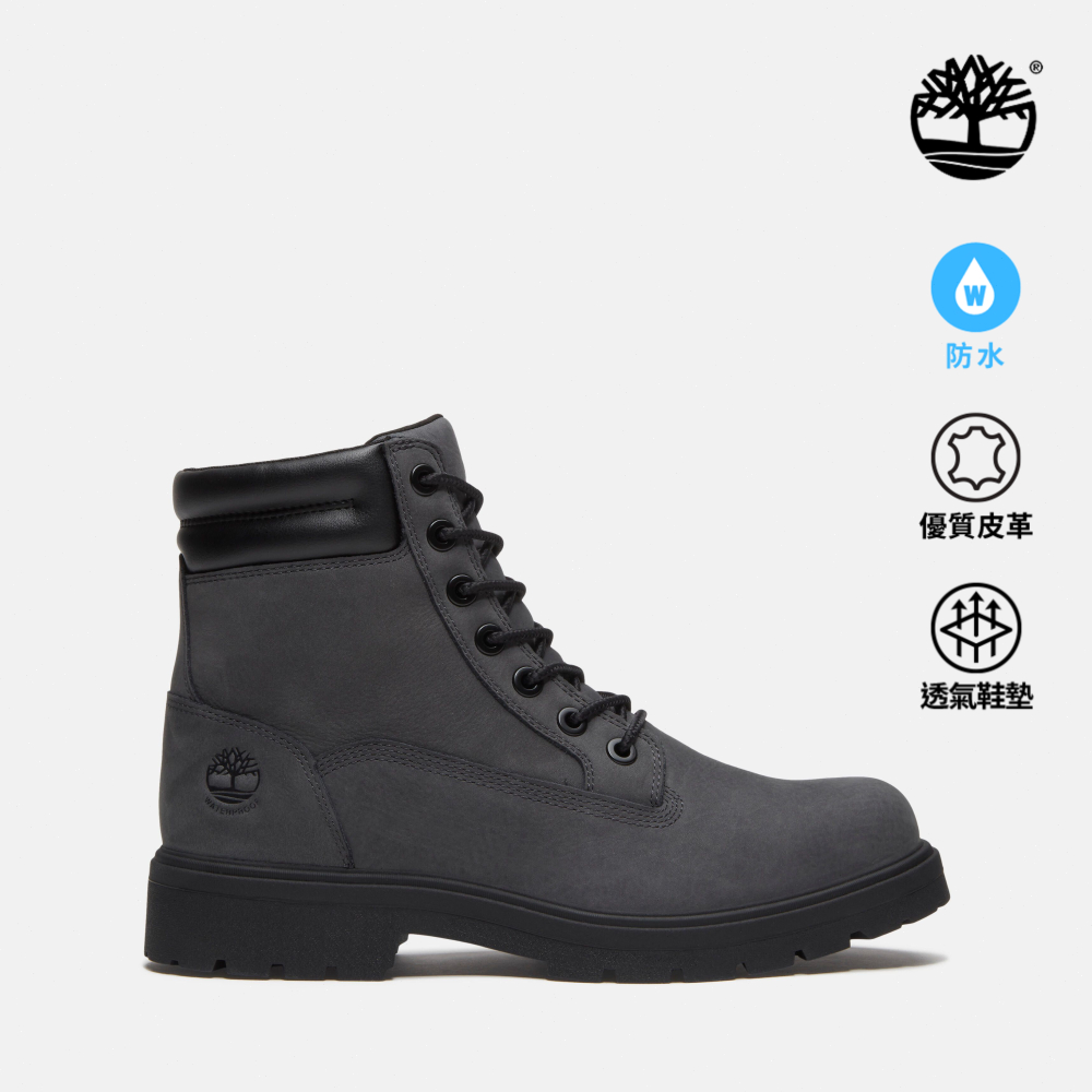 Timberland 男款深灰色休閒防水6吋靴|A43CGEJV
