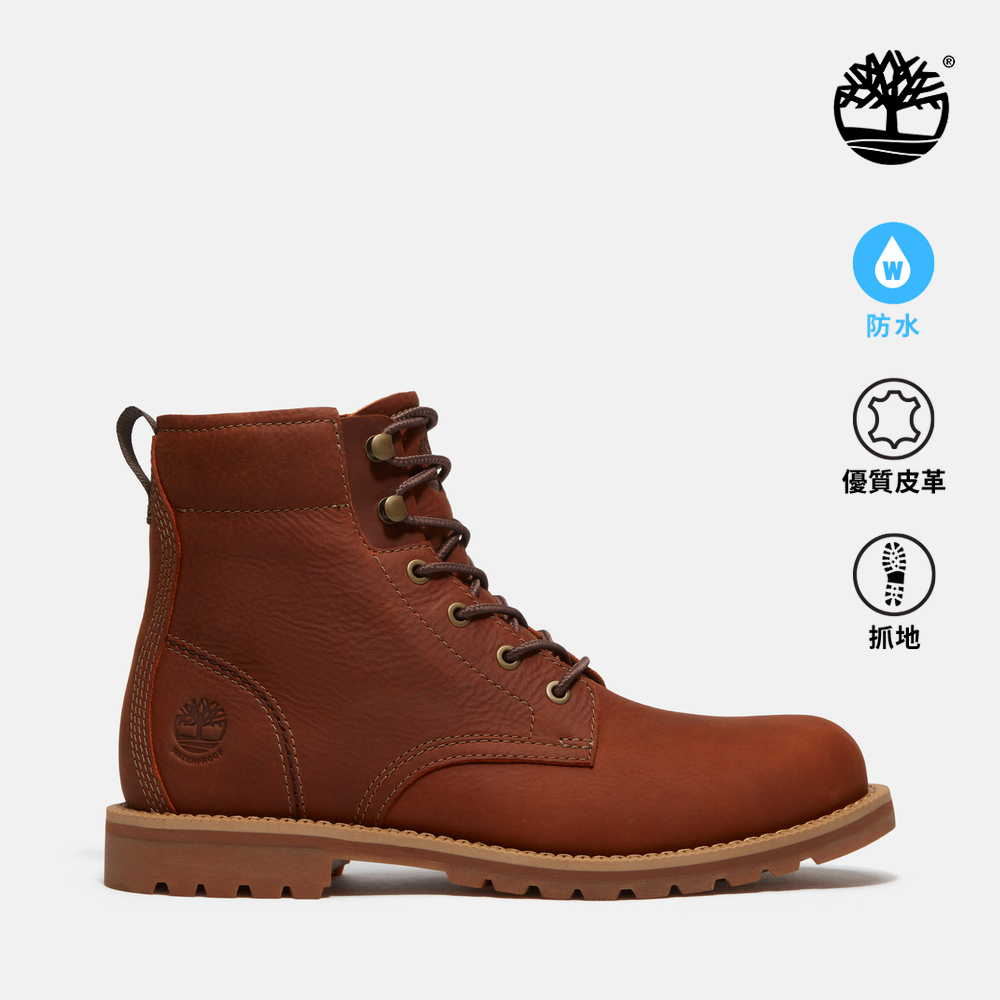 Timberland 男款鐵鏽色休閒防水靴|A5RX1EM6