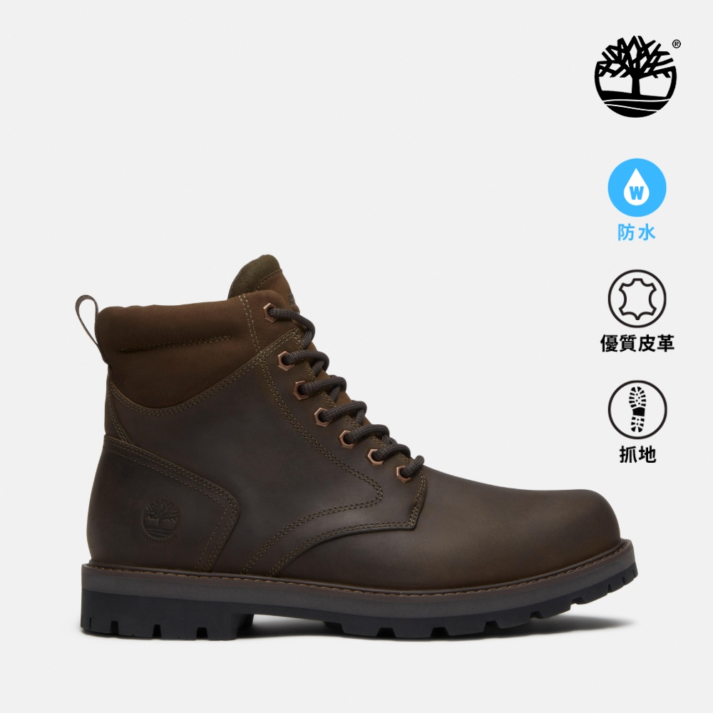 Timberland 男款橄欖色休閒防水靴｜A69UHET4