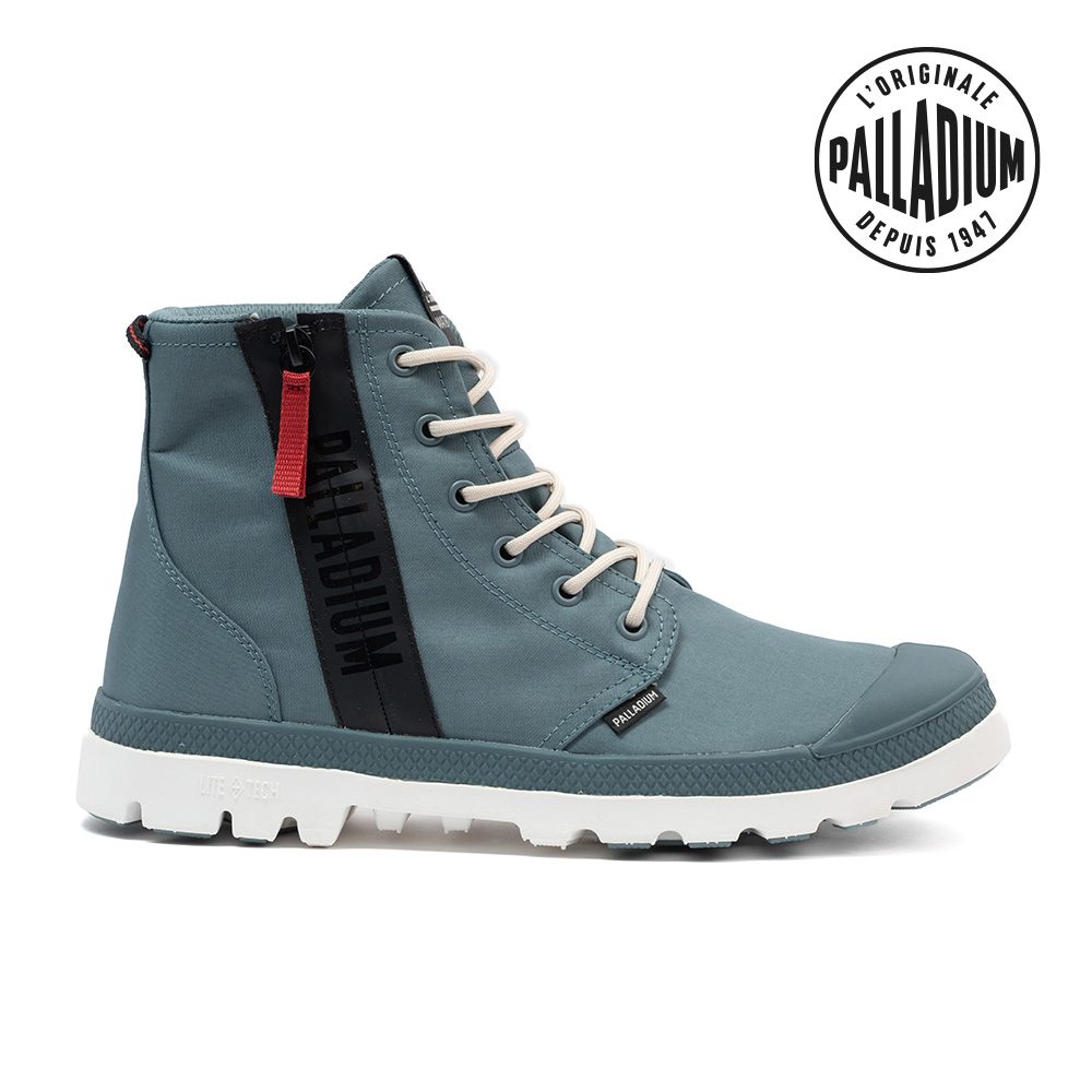 PALLADIUM PAMPA HI SEEKR2 LT+WP+輕量再生大底橘標防水鞋/休閒鞋-男鞋/女鞋-迷霧藍