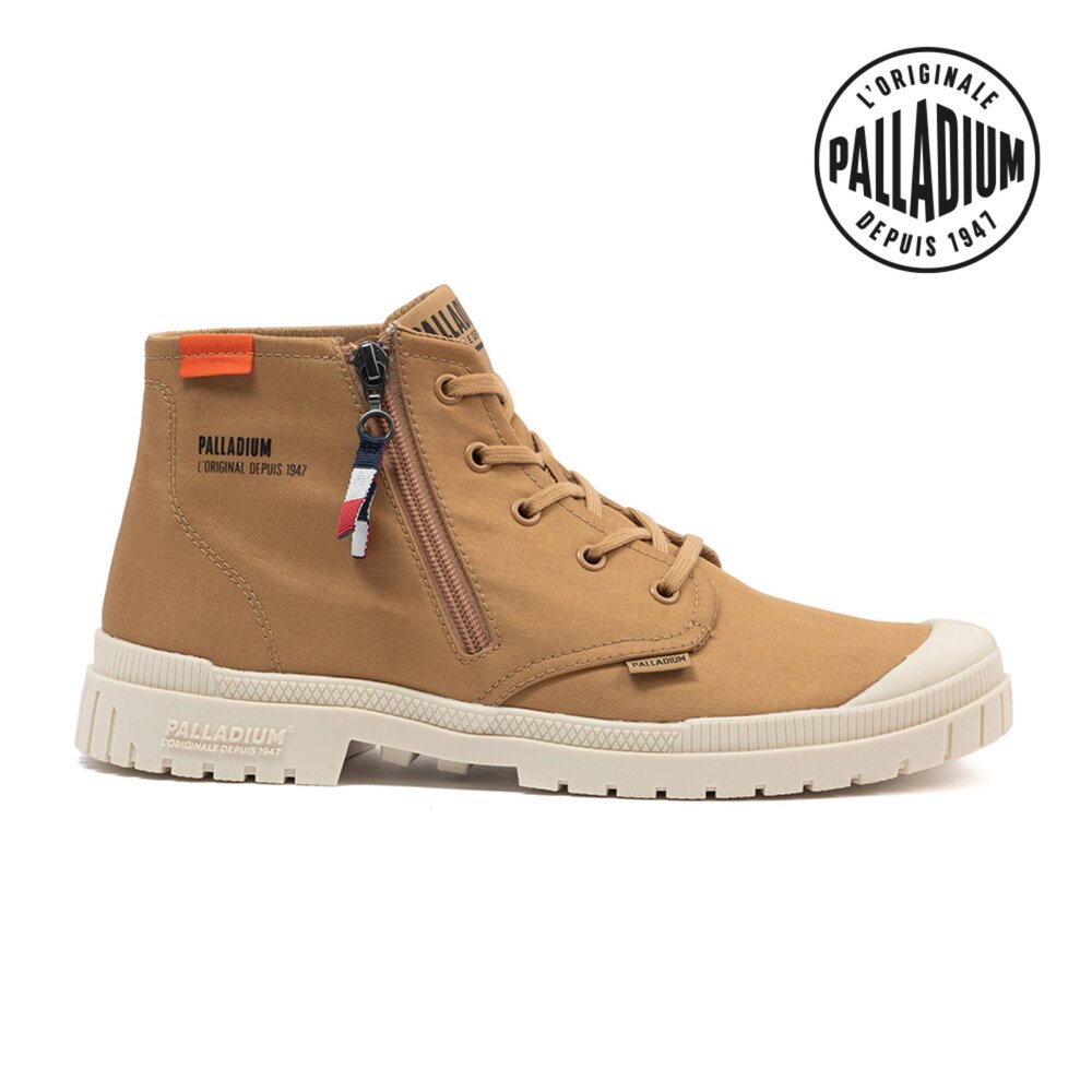 PALLADIUM SP20 HI TECH OUTZIP 尼龍拉鍊高筒靴-男鞋/女鞋-卡其(74407-209-M)