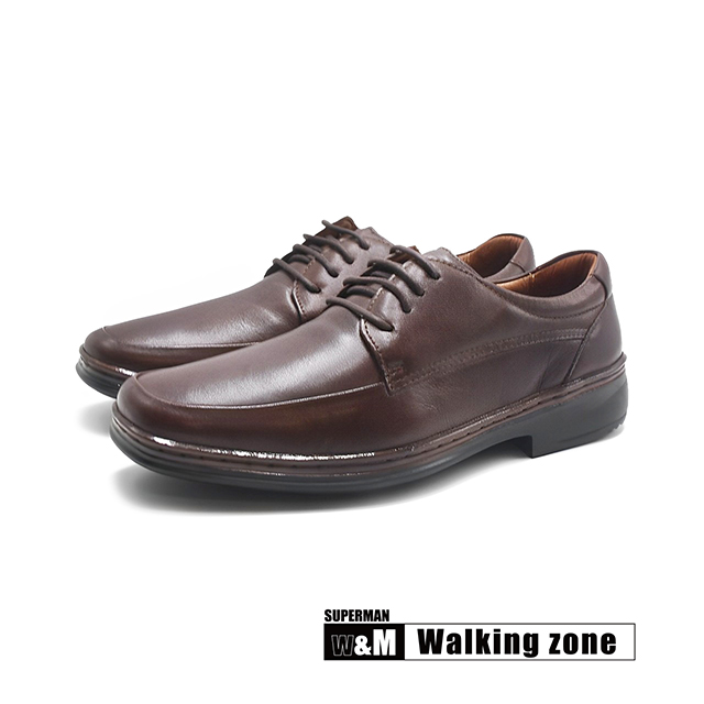 WALKING ZONE (男)SUPERMAN系列 正裝舒適皮鞋 男鞋-咖啡色