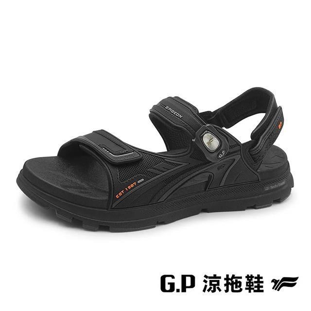 G.P 啟蒙 G-tech 發泡科技舒適高彈涼鞋 男鞋-黑橘色