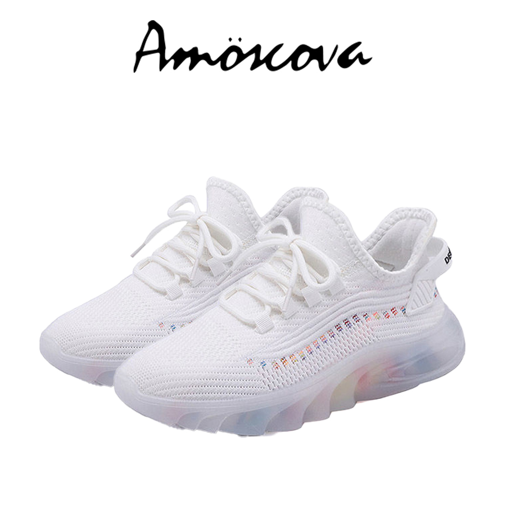 Amoscova 果凍飛織休閒鞋(1682)-白色