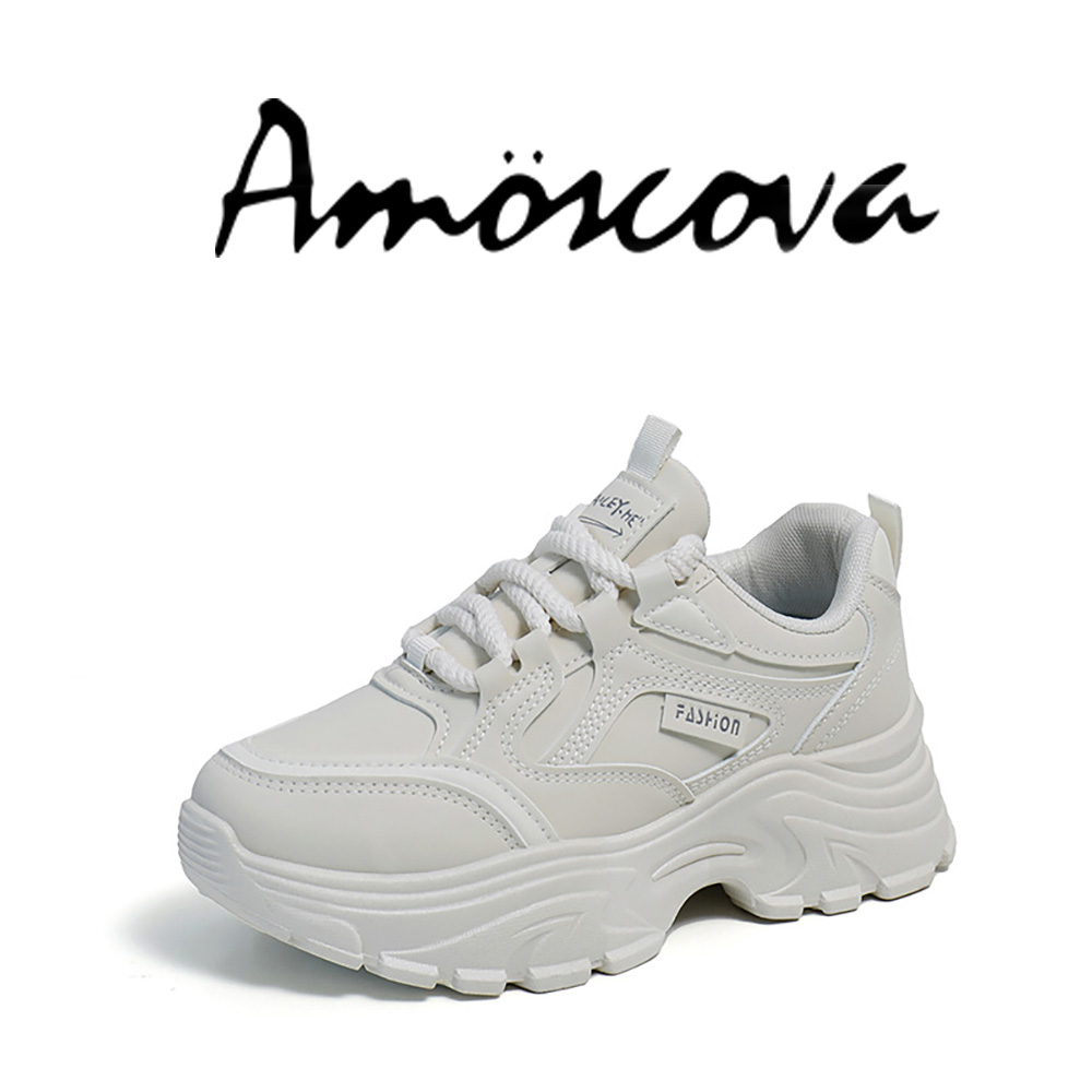 Amoscova 粗鞋帶厚底百搭老爹鞋(1711)-灰色
