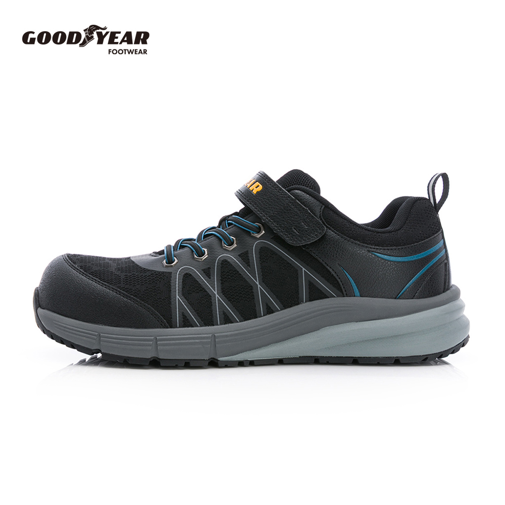 Goodyear 固特異 玄鐵 認證塑鋼頭防護鞋-/男 透氣 防臭 塑鋼護趾(GAMX53998黑灰)