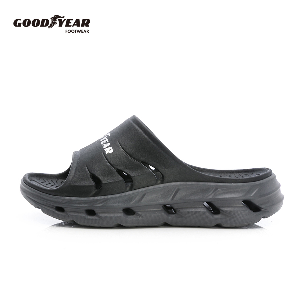 Goodyear 固特異 流風 雙密度緩震拖鞋/男款 足弓支撐 防水 抓地 黑(GAML63310)