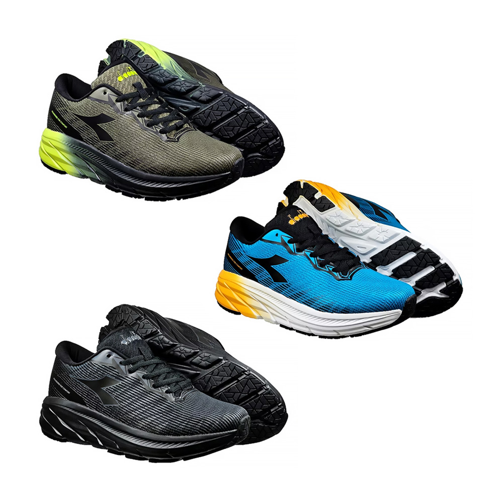 Diadora 迪亞多那男款-轟雷避震慢跑鞋73330黑綠/73331黑藍/73332黑