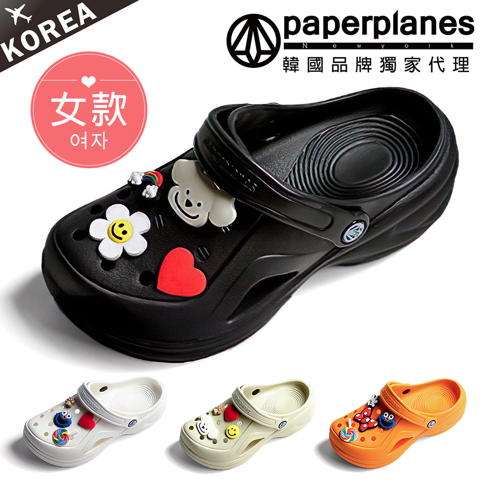 PAPERPLANES 紙飛機/韓國空運厚底洞洞鞋涼托鞋老爹鞋涼鞋托鞋增高6公分(7-1561/共4色/現貨+預購)