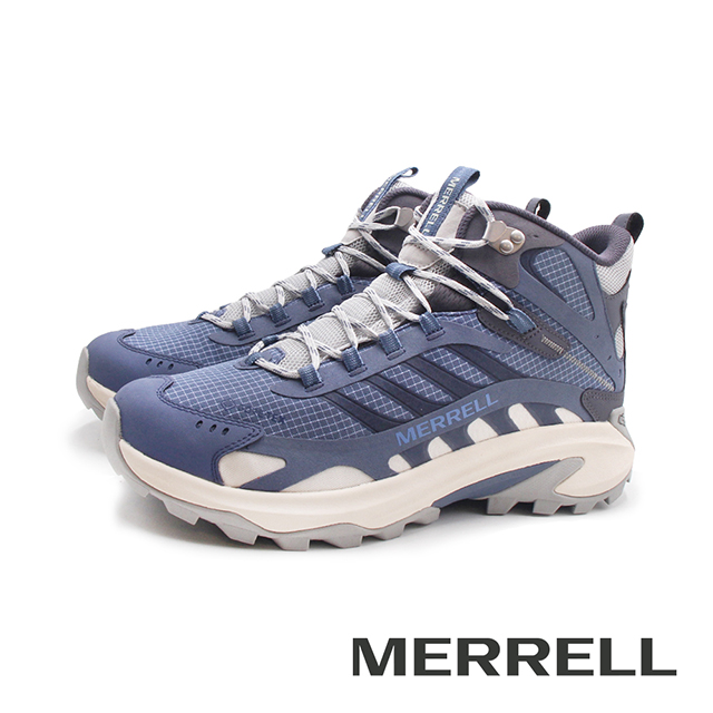 Merrell 邁樂 (男)MOAB SPEED 2 MID GTX防水登山健行輕量戶外高筒靴 男鞋-藍色