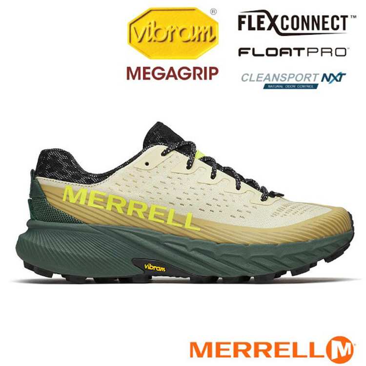 Merrell 邁樂 男 AGILITY PEAK 5 輕量越野健行鞋.透氣登山鞋.戶外休閒運動鞋/Vibram黃金大底/ ML068337 綠色