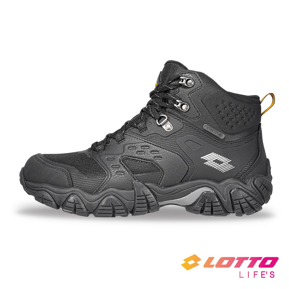 LOTTO 樂得 【LOTTO】義大利 男 寬楦 REX2 動態防水高筒登山鞋(黑)