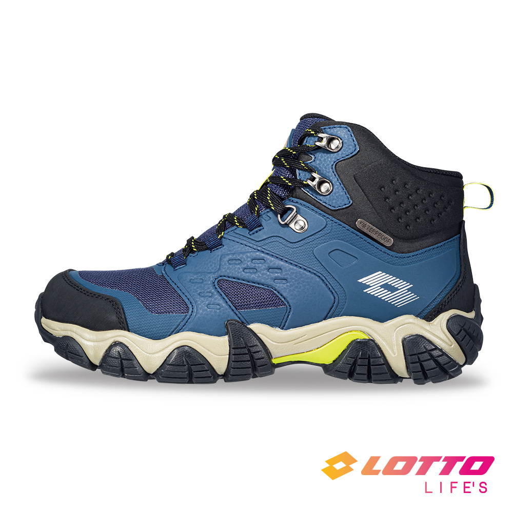 LOTTO 樂得 【LOTTO】義大利 男 寬楦 REX2 動態防水高筒登山鞋(藍)