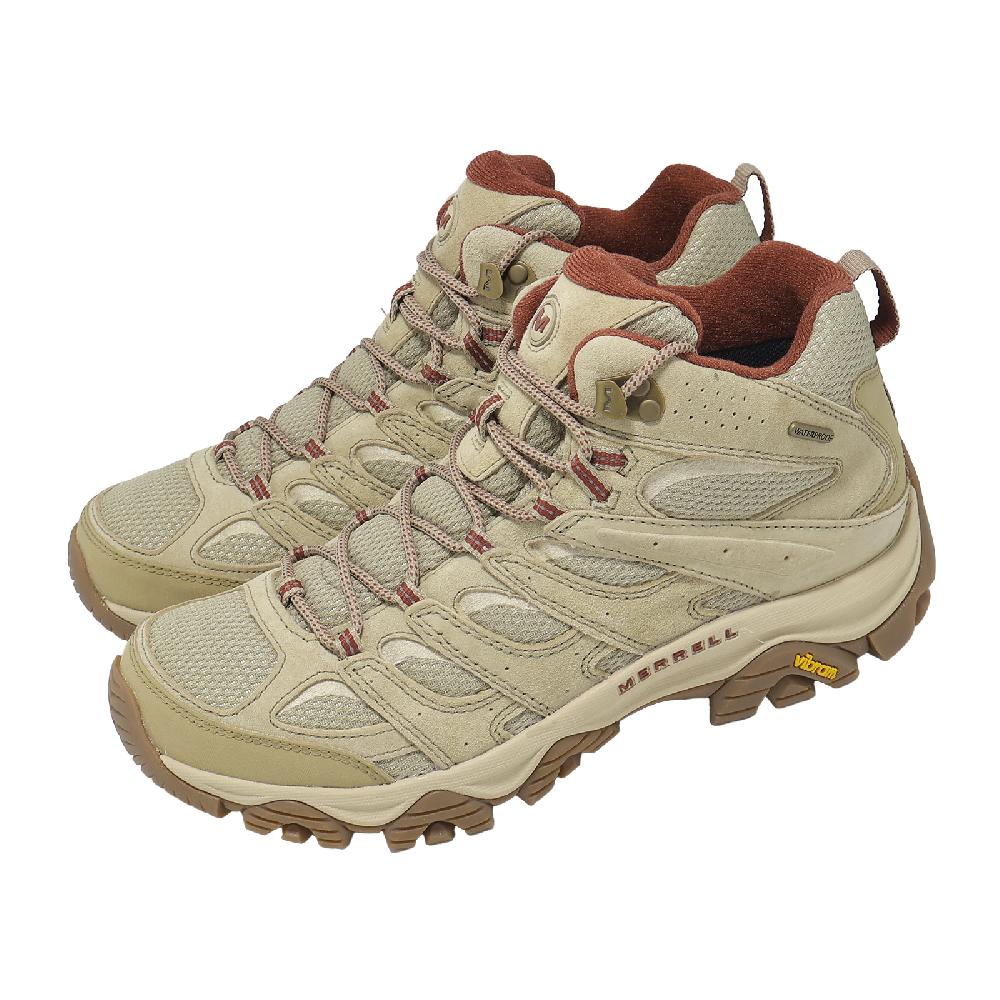 Merrell 邁樂 登山鞋 Moab 3 Mid WP 男鞋 米紅 防潑水 中筒 黃金大底 ML00003599