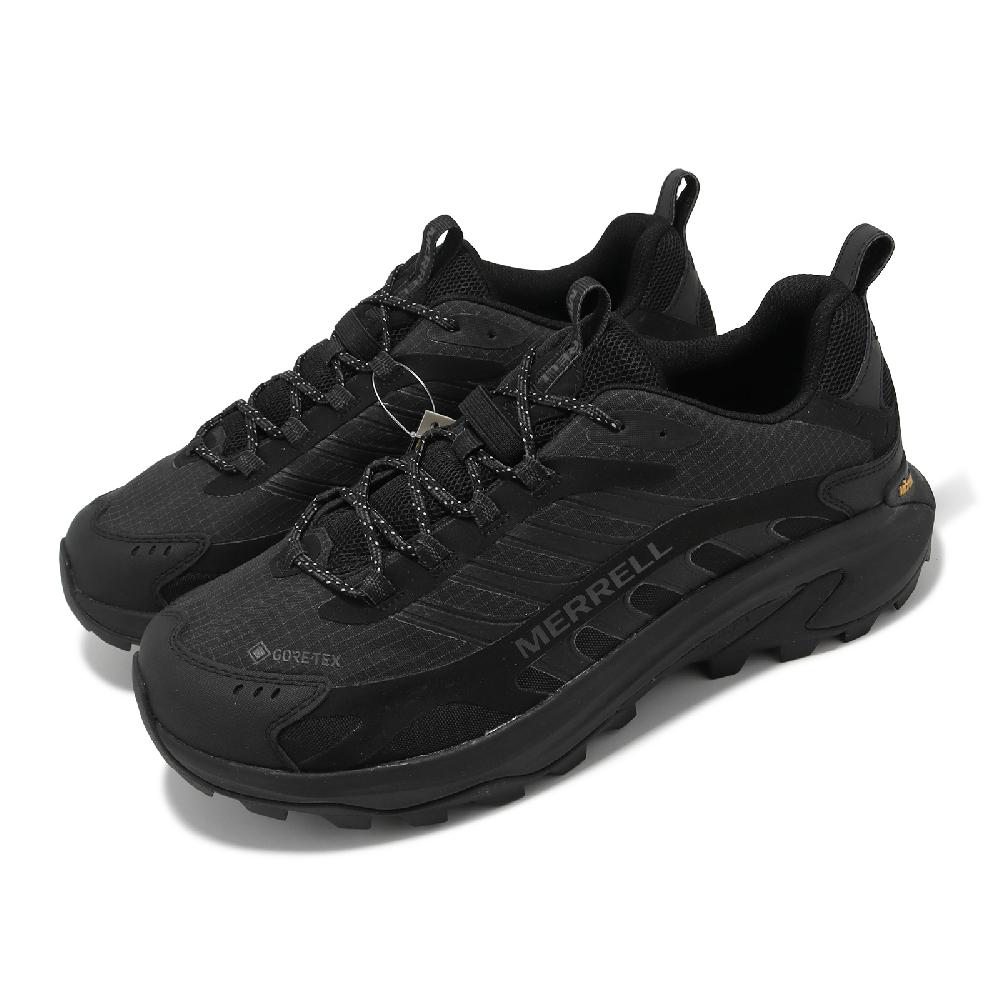 Merrell 邁樂 戶外鞋 Moab Speed 2 GTX Wide 男鞋 寬楦 黑 防水 黃金大底 登山鞋 ML037513W