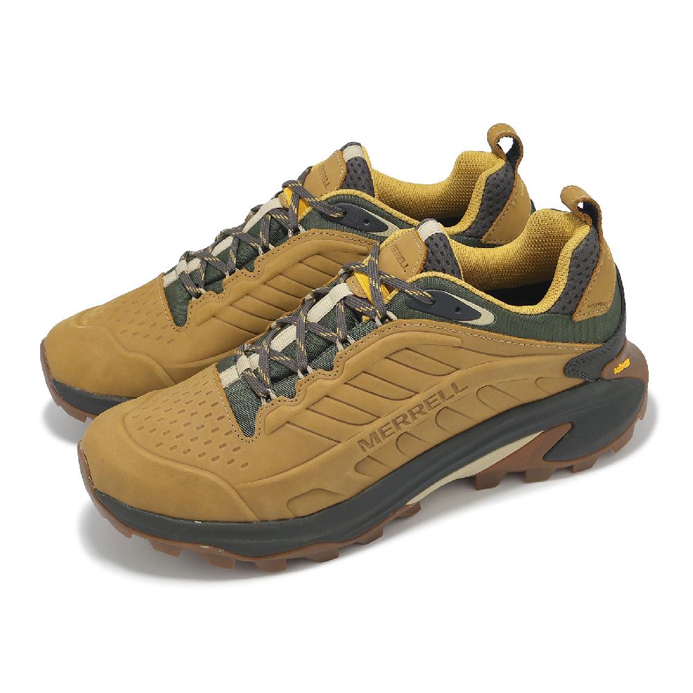 Merrell 邁樂 戶外鞋 Moab Speed 2 LTR WP 男鞋 棕 綠 防潑水 緩衝 黃金大底 登山鞋 ML038423