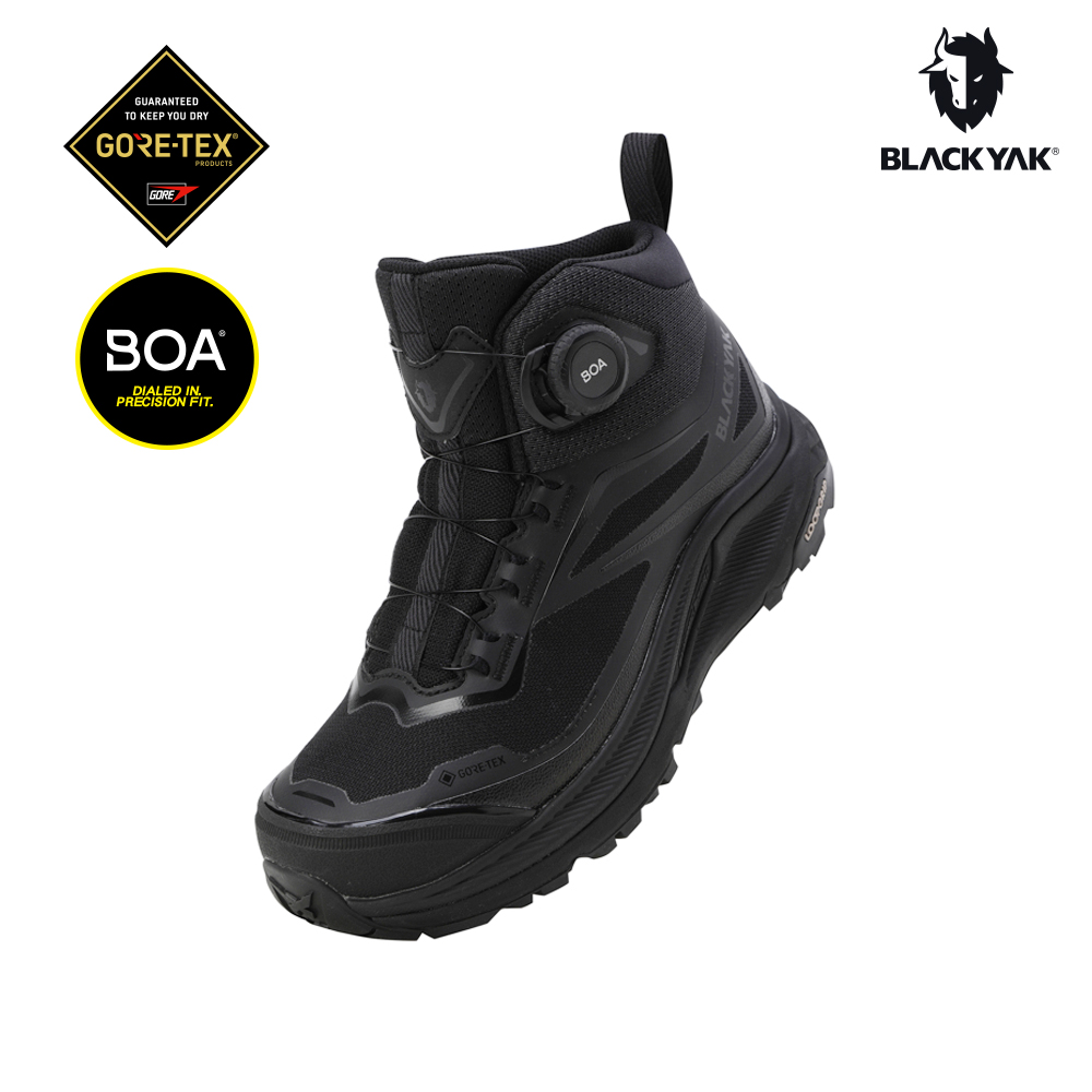 BLACKYAK PEAKON D GTX輕量中筒防水登山鞋(黑色)-輕量 中筒靴 GTX防水鞋 BYFB1NFH03