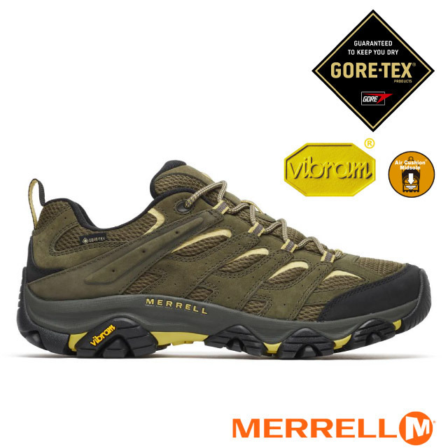 Merrell 邁樂 男 MOAB 3 GTX 防水登山健行鞋.休閒運動鞋/ ML00005397 橄欖綠