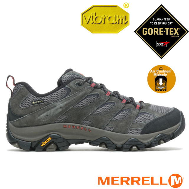 Merrell 邁樂 男 MOAB 3 GORE-TEX 多功能防水透氣登山健行鞋-寬楦.登山鞋/ ML036263W 深灰色