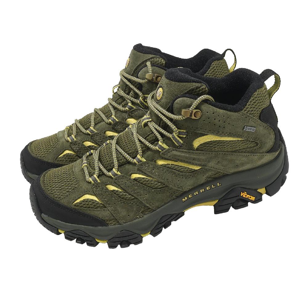 Merrell 邁樂 登山鞋 Moab 3 Mid GTX 男鞋 防水 綠 戶外 中筒 黃金大底 ML00005414