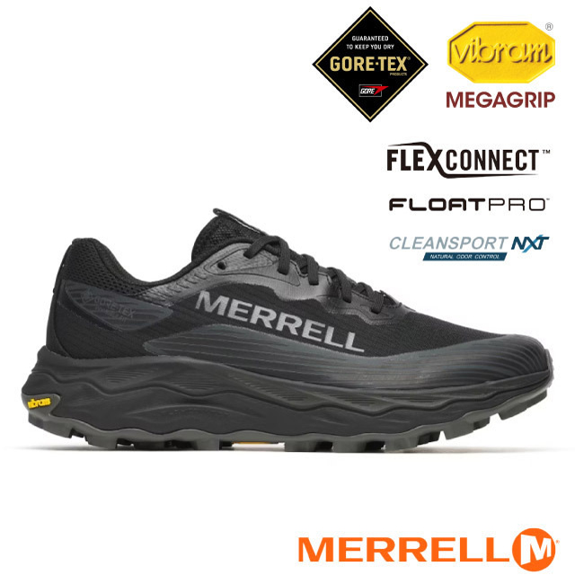 Merrell 邁樂 男 AGILITY PEAK 6 GTX 防水輕量戶外越野訓練鞋.登山健行鞋/ ML00003272 黑色