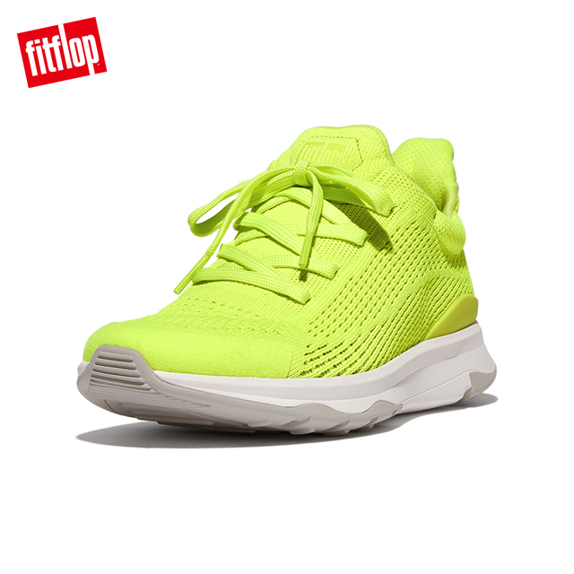 FitFlop VITAMIN FFX KNIT SPORTS SNEAKERS全新繫帶運動休閑鞋-女(螢光黃)