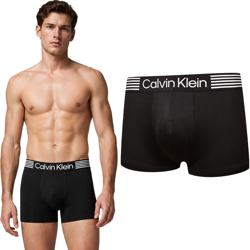 Calvin Klein Microfiber Recycled 男內褲 單件 絲質速乾高彈力平口褲/四角褲/CK內褲-黑色
