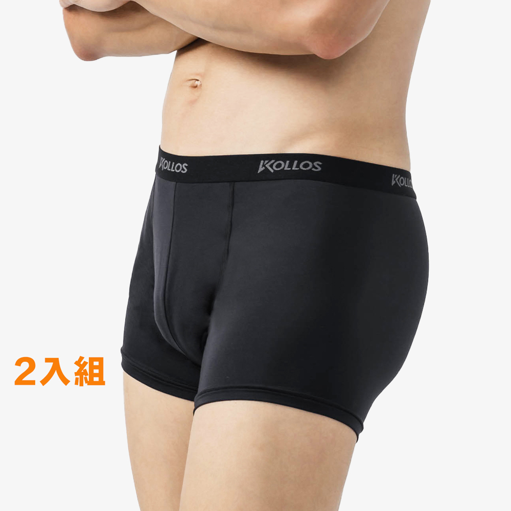 KOLLOS 科樂思 洸動能男款健康樂活內褲 (2件) 耀石黑 平口褲 男生內褲