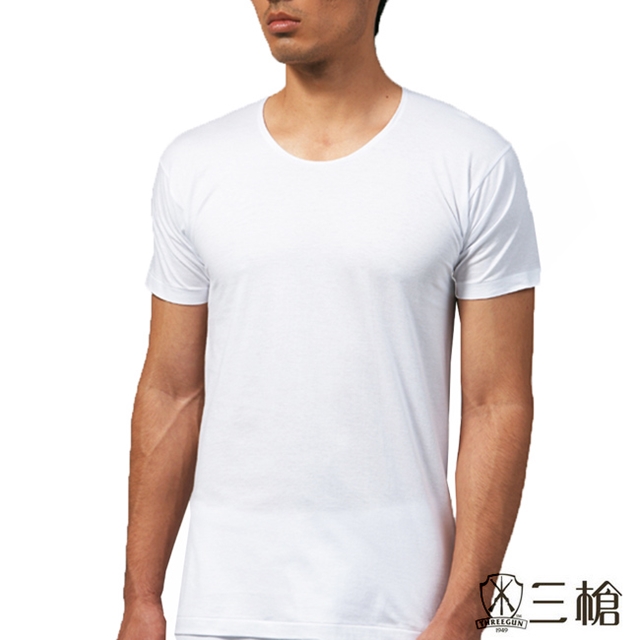 3GUN 三槍牌 3件組型男純棉圓領短袖汗布衫加大尺寸(2XL~3XL) HE916