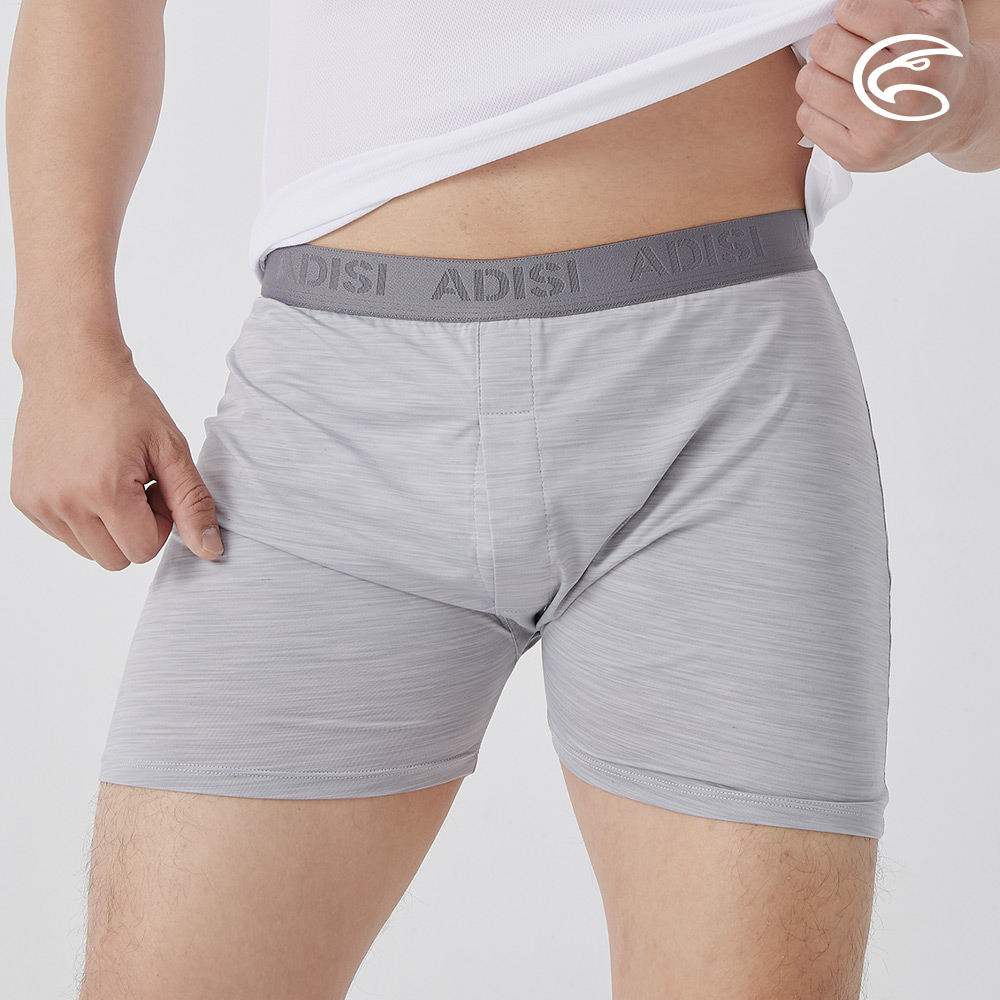 ADISI 男膠原蛋白消臭淨味四角內褲(開檔) AUP2511027 (M-3XL) 雙色水灰