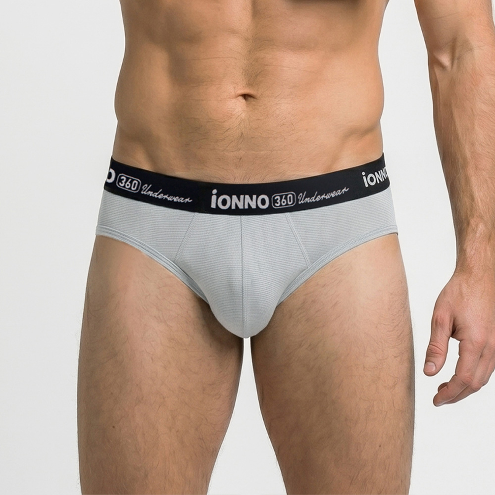 EASY SHOP iONNO-冰沙360-奈米涼爽冰絲男士三角內褲-冰霧灰