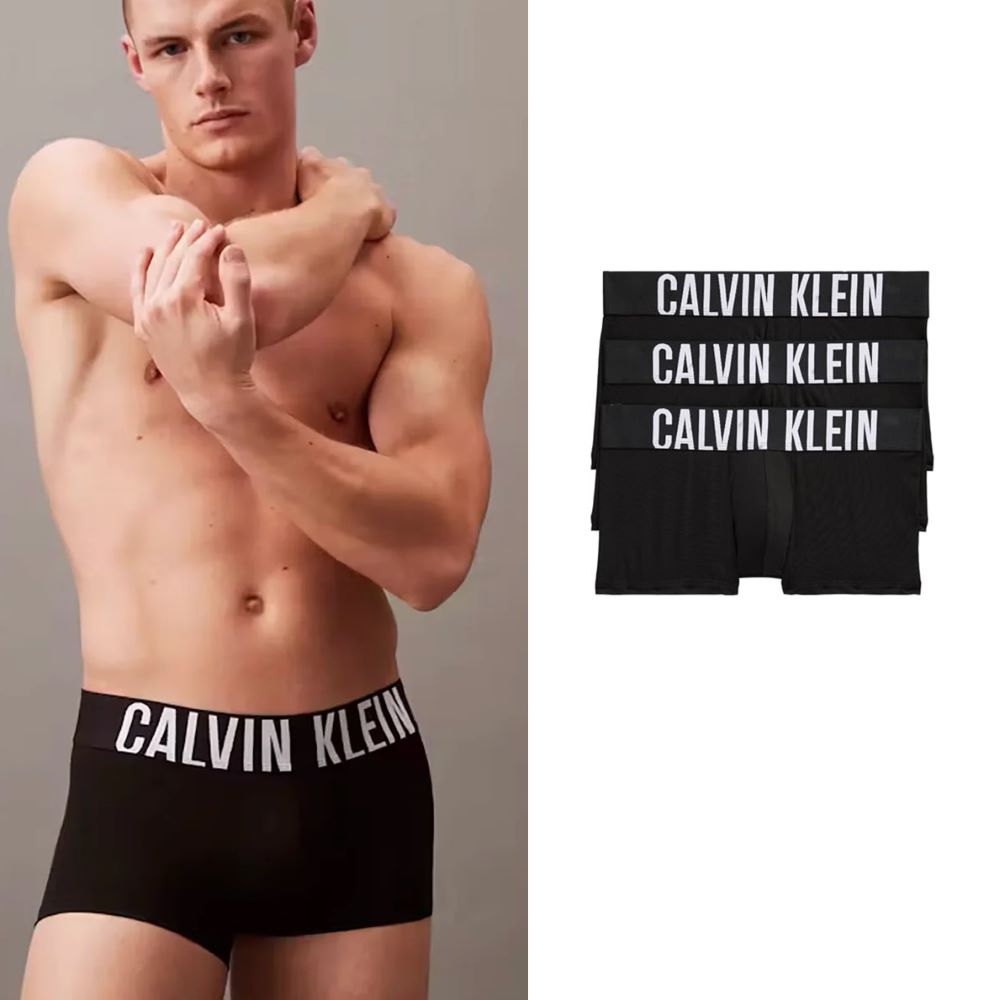 Calvin Klein 三件組男四角褲 經典LOGO 彈性纖維 速乾 透氣 男內褲 CK內褲
