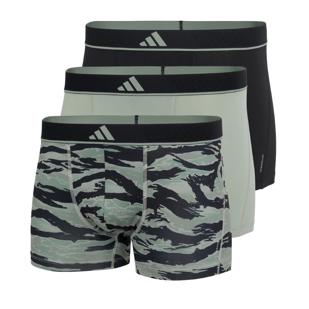 adidas 愛迪達 男士 再生彈力運動平口褲三入組 ACTIVE MICRO FLEX ECO TRUNK 3 PAIRS(其他規格)