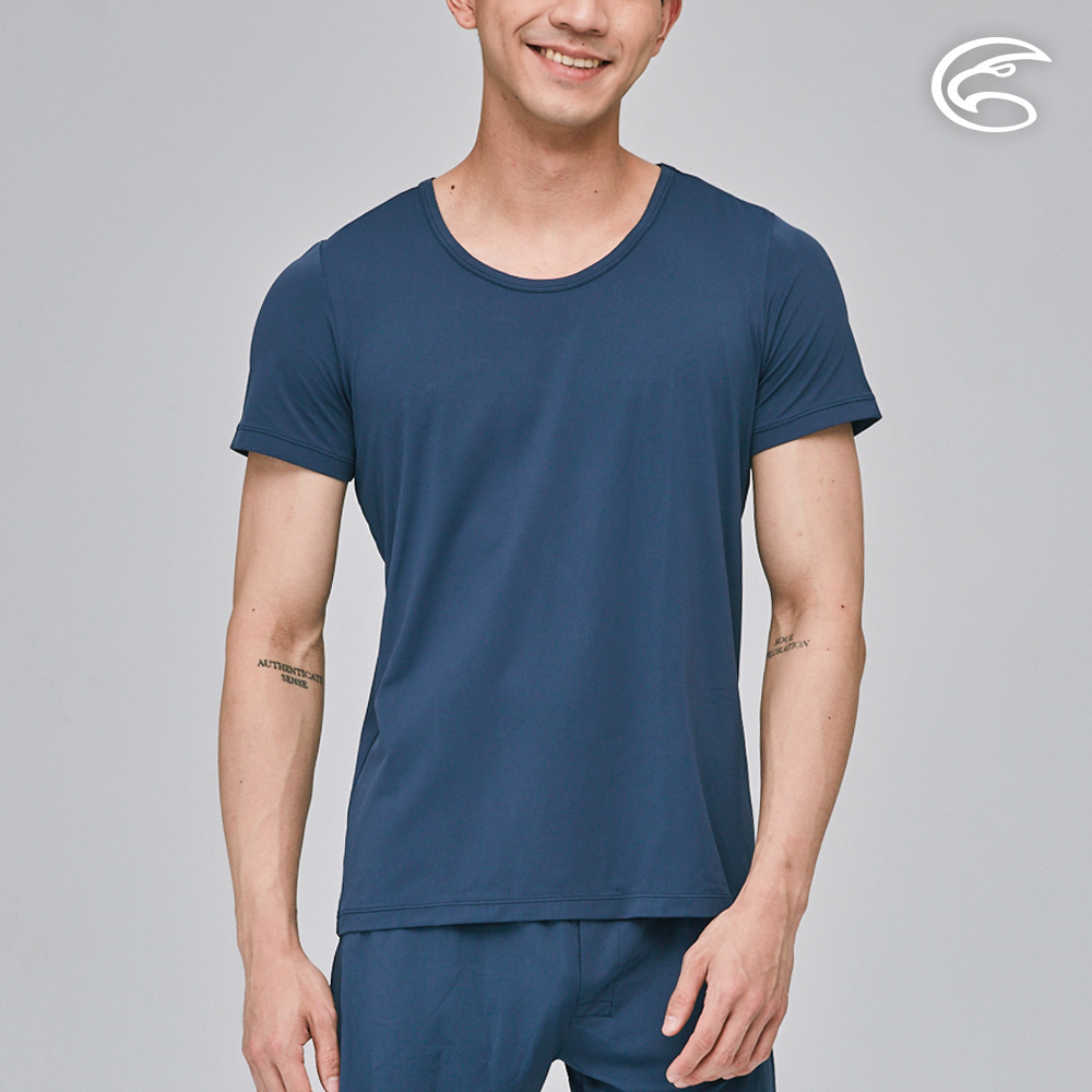 ADISI 男Tactel Pro短袖快乾排汗圓領內衣AL2311078 (S-2XL) 海藍|透氣 吸濕排汗 快乾 彈性 輕量