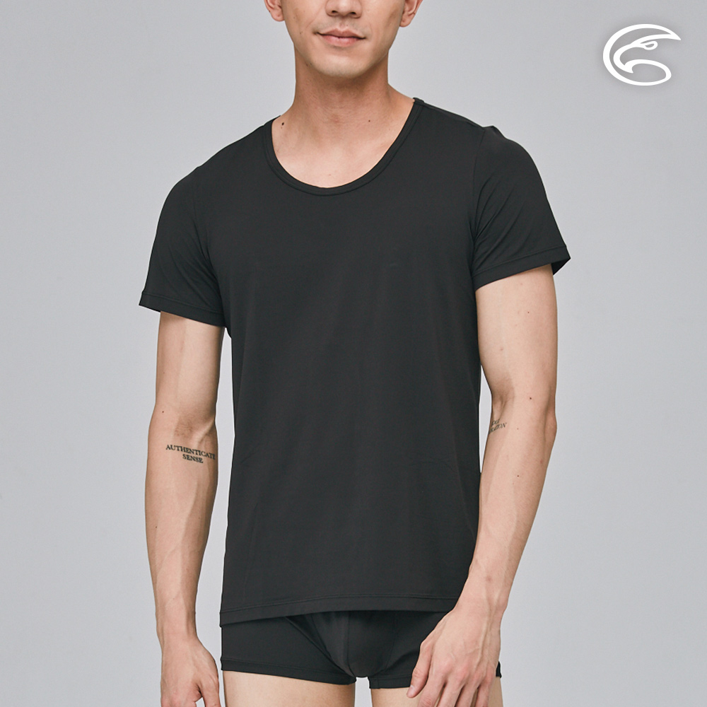 ADISI 男Tactel Pro短袖快乾排汗圓領內衣AL2311078 (S-2XL) 黑色|透氣 吸濕排汗 快乾 彈性 輕量