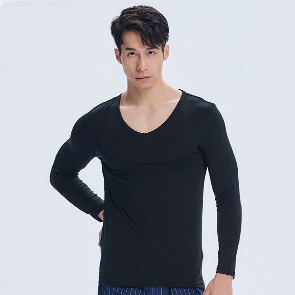 棉花共和國 二件組 HEATPLUS暖男V領發熱衣 M/L/XL (日本發熱紗、極細纖維、柔軟透氣、服貼不緊身)
