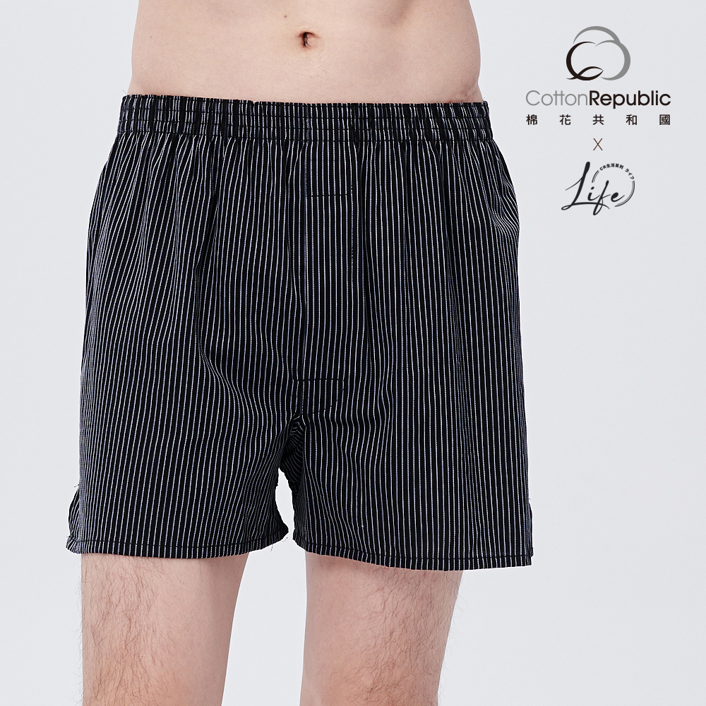 棉花共和國 四件組 LIFE舒展極緻五片式平織平口男內褲M/L/XL(柔軟舒適、乾爽透氣、平口褲)