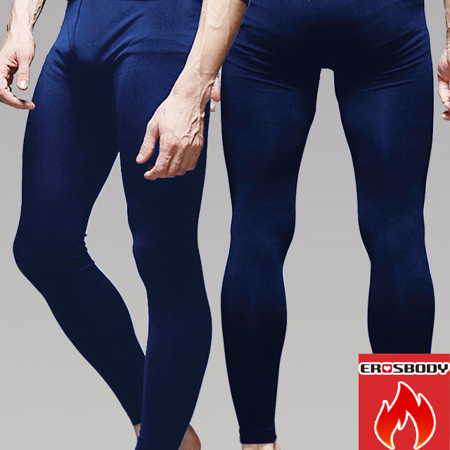 EROSBODY 艾若斯健美 男款日本機能蓄熱保暖發熱褲 藏青色