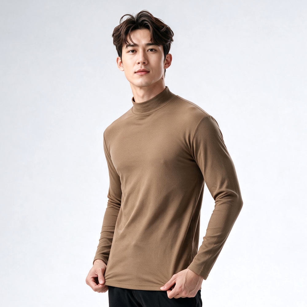棉花共和國 Function 倍暖輕彈男半高領發熱衣 M/L/XL/XXL (吸濕發熱、保暖蓄熱、膚觸柔滑)