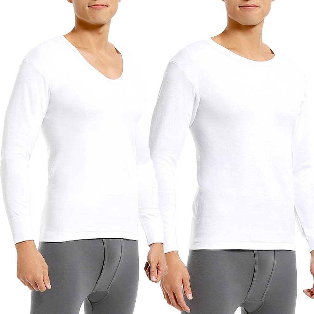 宜而爽 3件組-男厚棉 長袖圓領/長袖U領(M/L/XL)