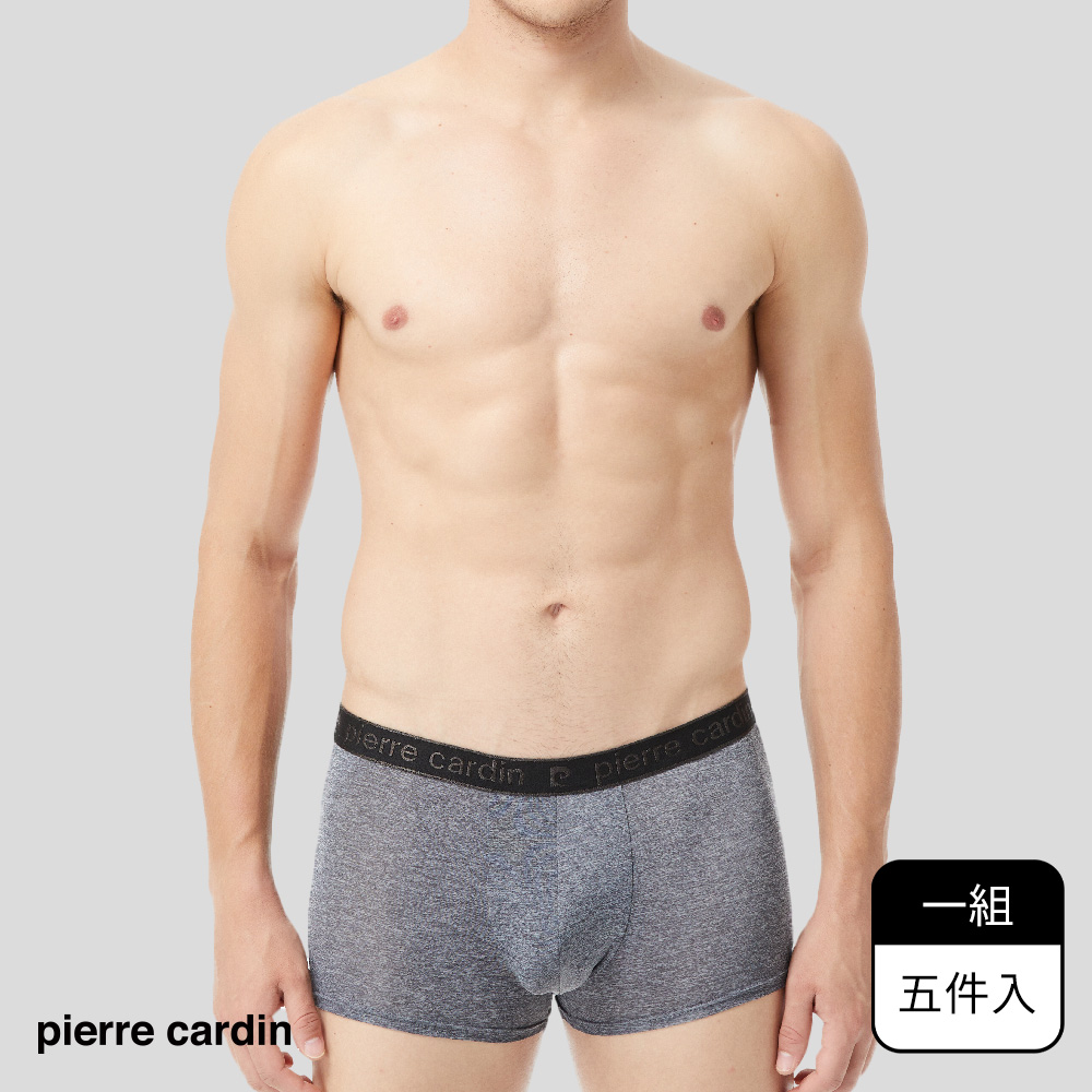 Pierre Cardin 皮爾卡登 萊卡彈性機能低腰平口褲(五件組/顏色隨機出貨)