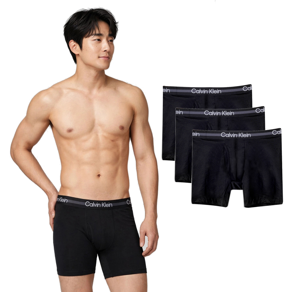 Calvin Klein 三入組 CK 吸濕排汗 男四角褲 平口褲 男性內褲 前檔開口設計 男性平口褲