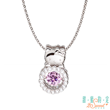Hello Kitty HelloKitty 星空KITTY純銀項鍊-粉紅